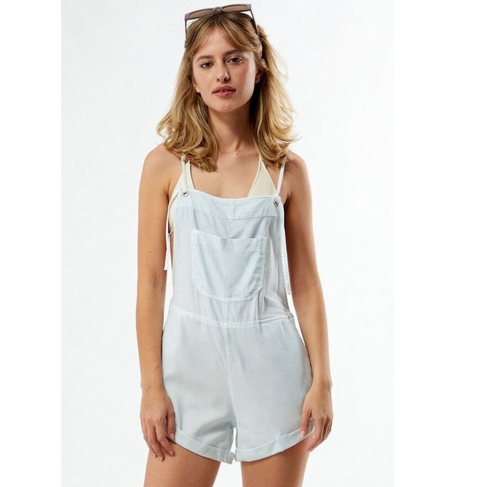 Billabong Wild Pursuit Short Overalls Light Blue Sun Bleached Beach Casual Large